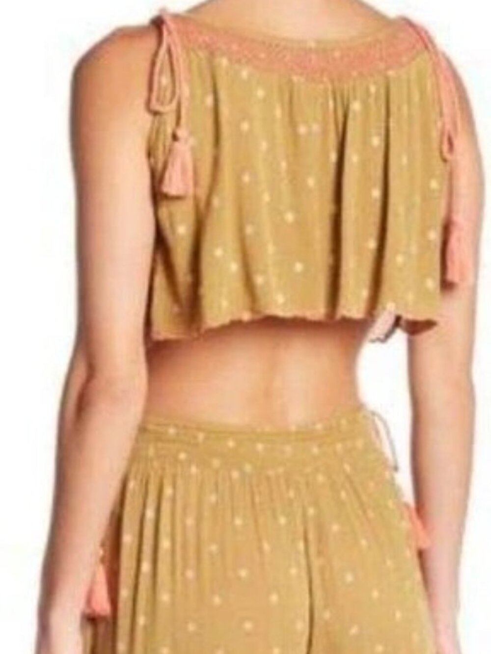 Free People Hearts Rising Embroidered Top & Pants In Moss Size M NWT - Picture 3 of 11